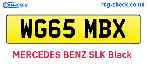 WG65MBX are the vehicle registration plates.