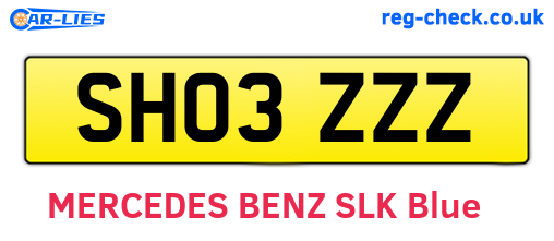 SH03ZZZ are the vehicle registration plates.