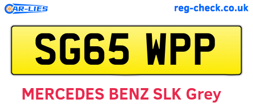 SG65WPP are the vehicle registration plates.
