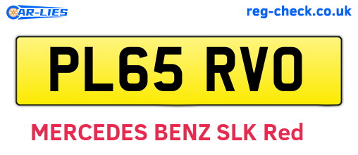 PL65RVO are the vehicle registration plates.