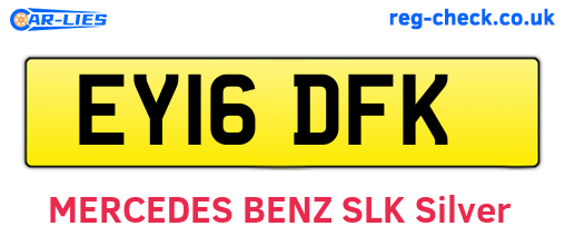 EY16DFK are the vehicle registration plates.
