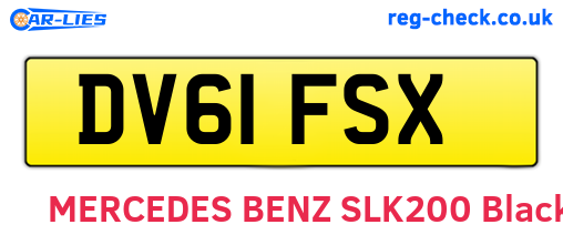 DV61FSX are the vehicle registration plates.