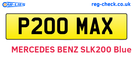 P200MAX are the vehicle registration plates.