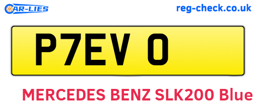 P7EVO are the vehicle registration plates.