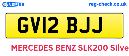GV12BJJ are the vehicle registration plates.