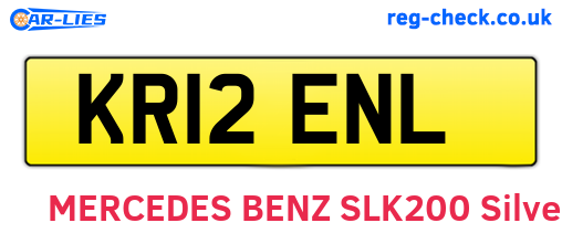 KR12ENL are the vehicle registration plates.