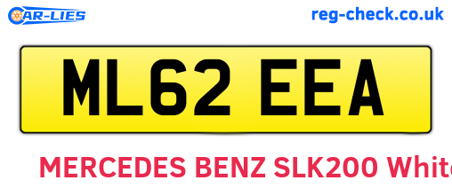 ML62EEA are the vehicle registration plates.