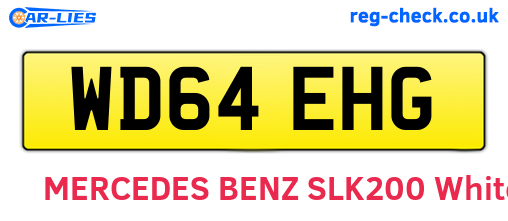 WD64EHG are the vehicle registration plates.