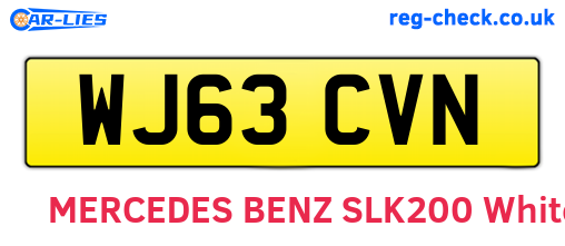 WJ63CVN are the vehicle registration plates.