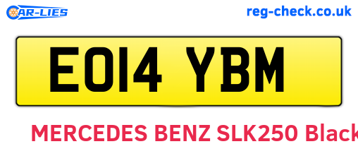 EO14YBM are the vehicle registration plates.