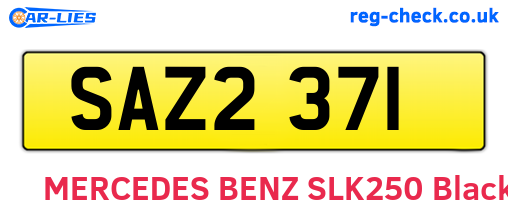 SAZ2371 are the vehicle registration plates.