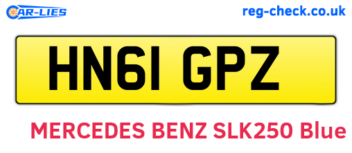 HN61GPZ are the vehicle registration plates.
