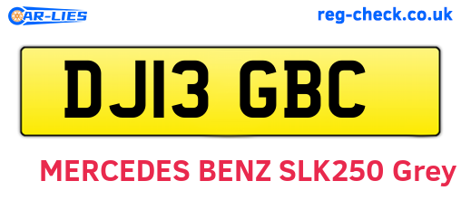 DJ13GBC are the vehicle registration plates.