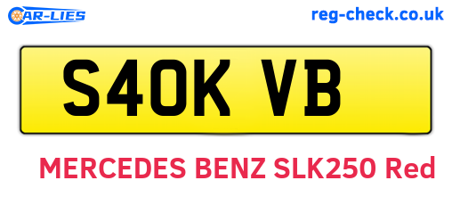 S40KVB are the vehicle registration plates.