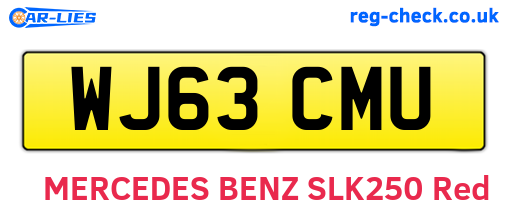 WJ63CMU are the vehicle registration plates.