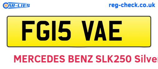 FG15VAE are the vehicle registration plates.