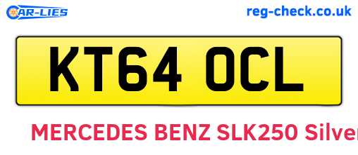 KT64OCL are the vehicle registration plates.