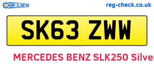 SK63ZWW are the vehicle registration plates.