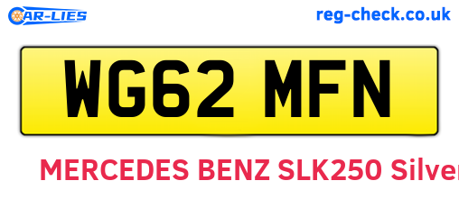 WG62MFN are the vehicle registration plates.