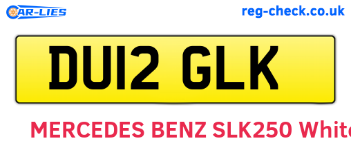 DU12GLK are the vehicle registration plates.