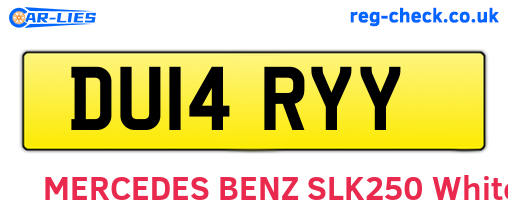 DU14RYY are the vehicle registration plates.