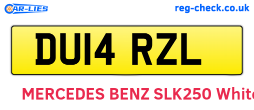 DU14RZL are the vehicle registration plates.