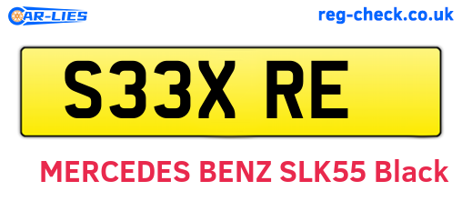 S33XRE are the vehicle registration plates.