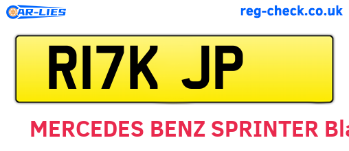 R17KJP are the vehicle registration plates.