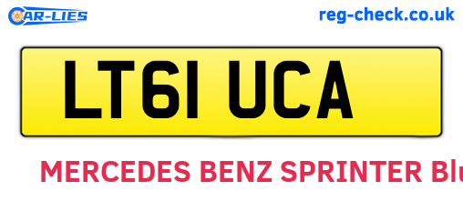 LT61UCA are the vehicle registration plates.