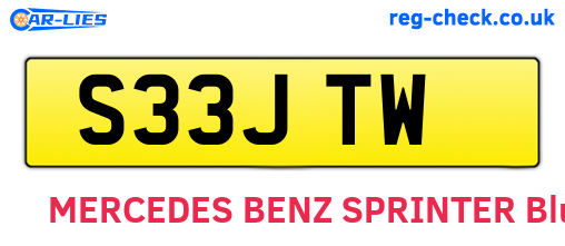 S33JTW are the vehicle registration plates.