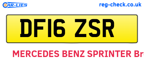 DF16ZSR are the vehicle registration plates.