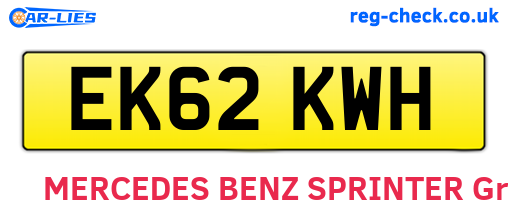 EK62KWH are the vehicle registration plates.