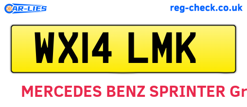 WX14LMK are the vehicle registration plates.
