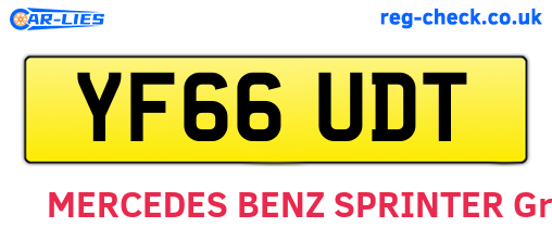 YF66UDT are the vehicle registration plates.