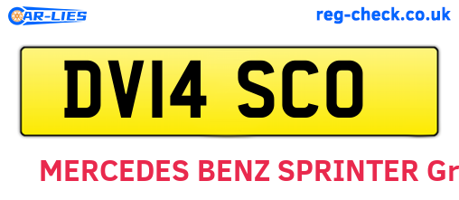 DV14SCO are the vehicle registration plates.