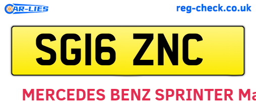 SG16ZNC are the vehicle registration plates.