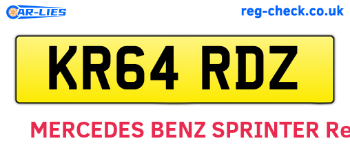 KR64RDZ are the vehicle registration plates.