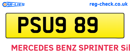PSU989 are the vehicle registration plates.