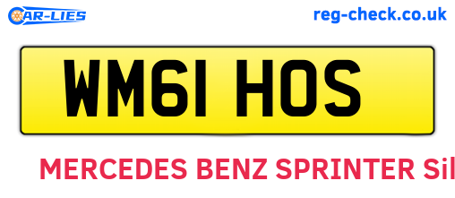 WM61HOS are the vehicle registration plates.