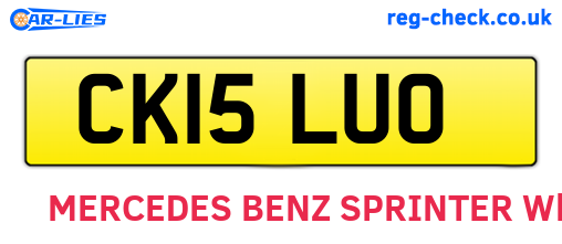 CK15LUO are the vehicle registration plates.