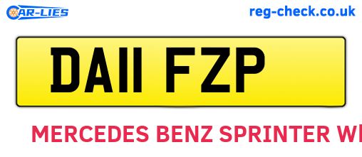 DA11FZP are the vehicle registration plates.