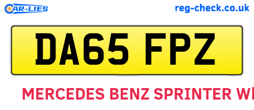 DA65FPZ are the vehicle registration plates.