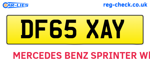DF65XAY are the vehicle registration plates.