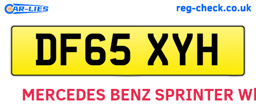 DF65XYH are the vehicle registration plates.