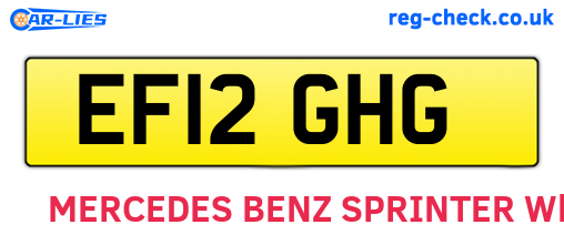 EF12GHG are the vehicle registration plates.