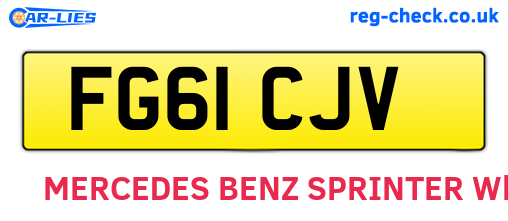 FG61CJV are the vehicle registration plates.