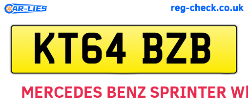 KT64BZB are the vehicle registration plates.