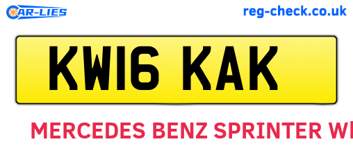 KW16KAK are the vehicle registration plates.