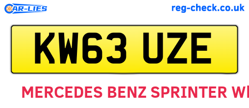 KW63UZE are the vehicle registration plates.