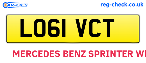 LO61VCT are the vehicle registration plates.
